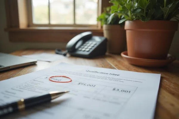Rental qualification criteria sheet with the income section circled
