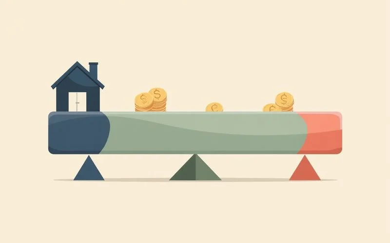 Graphic of an income range between a floor and a ceiling