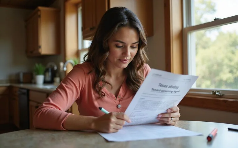 Woman reading a printed screening report with a highlighter