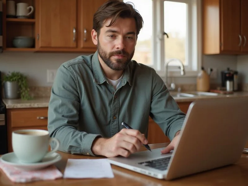 Renter filling out an apartment search request on a laptop