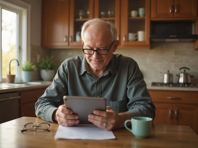 Man filling out an apartment search request on a tablet